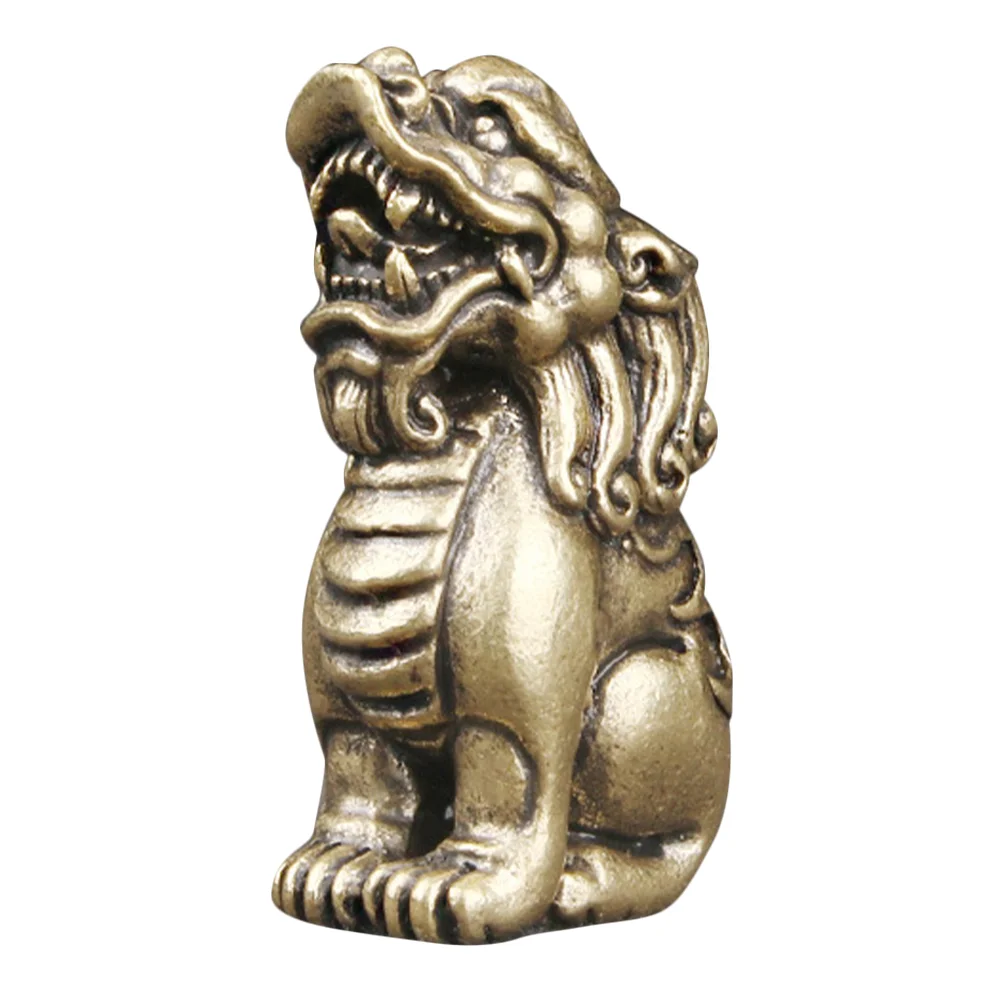 

Brass Statue Ornament Desktop Auspicious Beast Sculpture Decor Brass Ornament