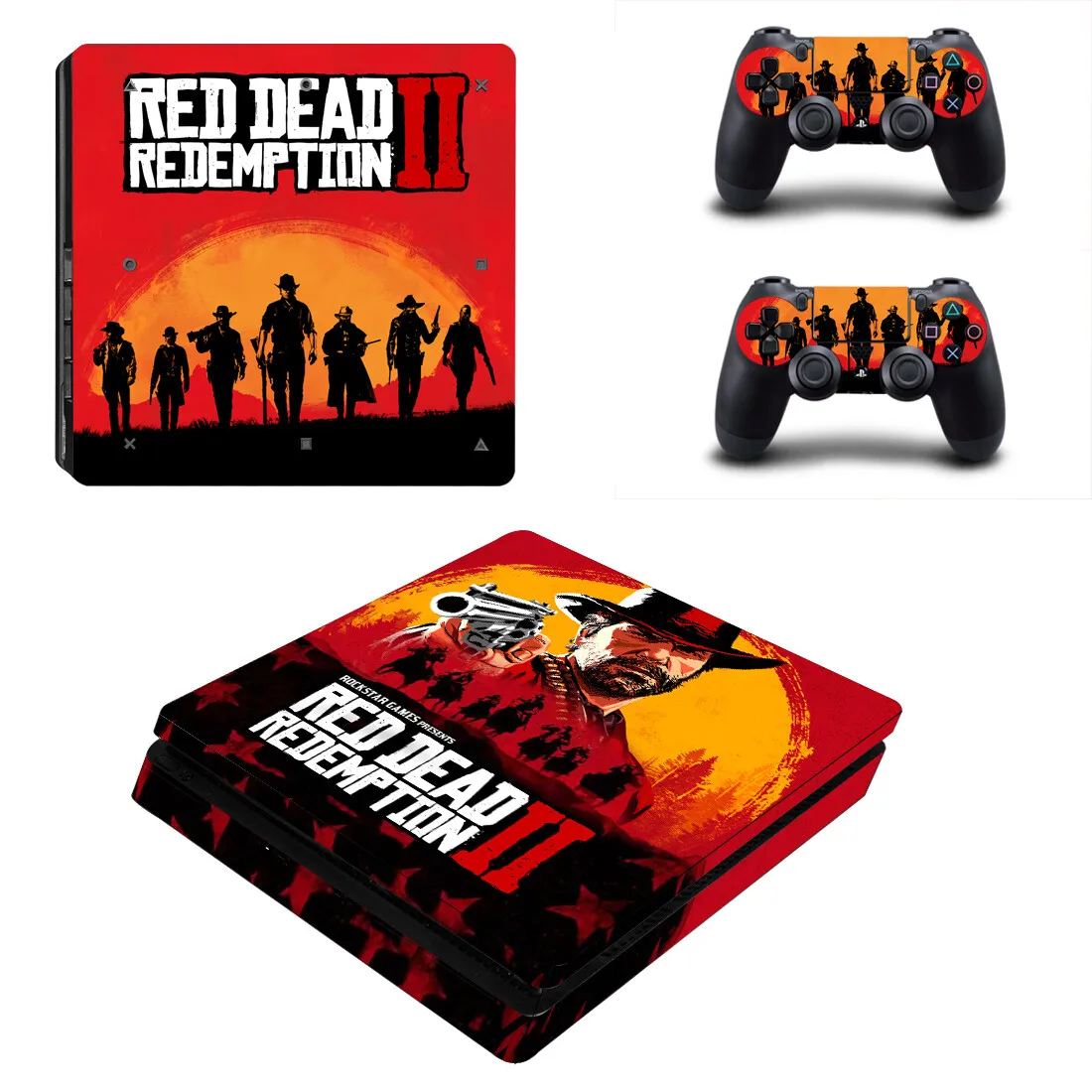 Red Dead Redemption 2 Ps4 Slim Skin Sticker Decal Cover Protector Per Console E Controller Skin Vinyl