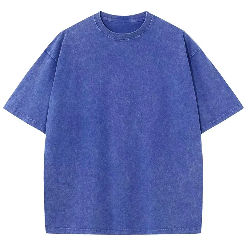 Vintage-Inspired Heavyweight Solid Color Oversized T-Shirt - Unisex Summer Streetwear