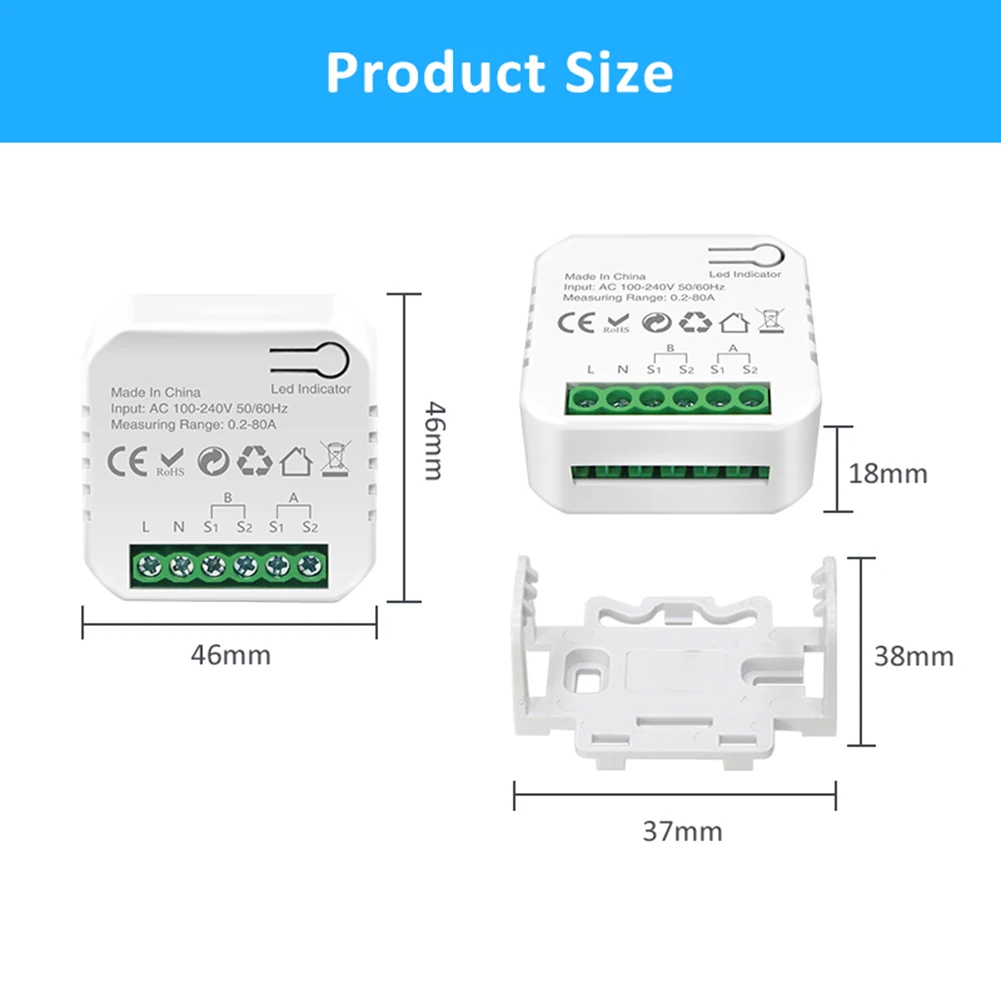 Description Picture 6 of itemFor -Tuya Wifi Intelligent Energy Meter Solar PV System Power Production Consumption Bidirectional Monitoring Meter APP Control