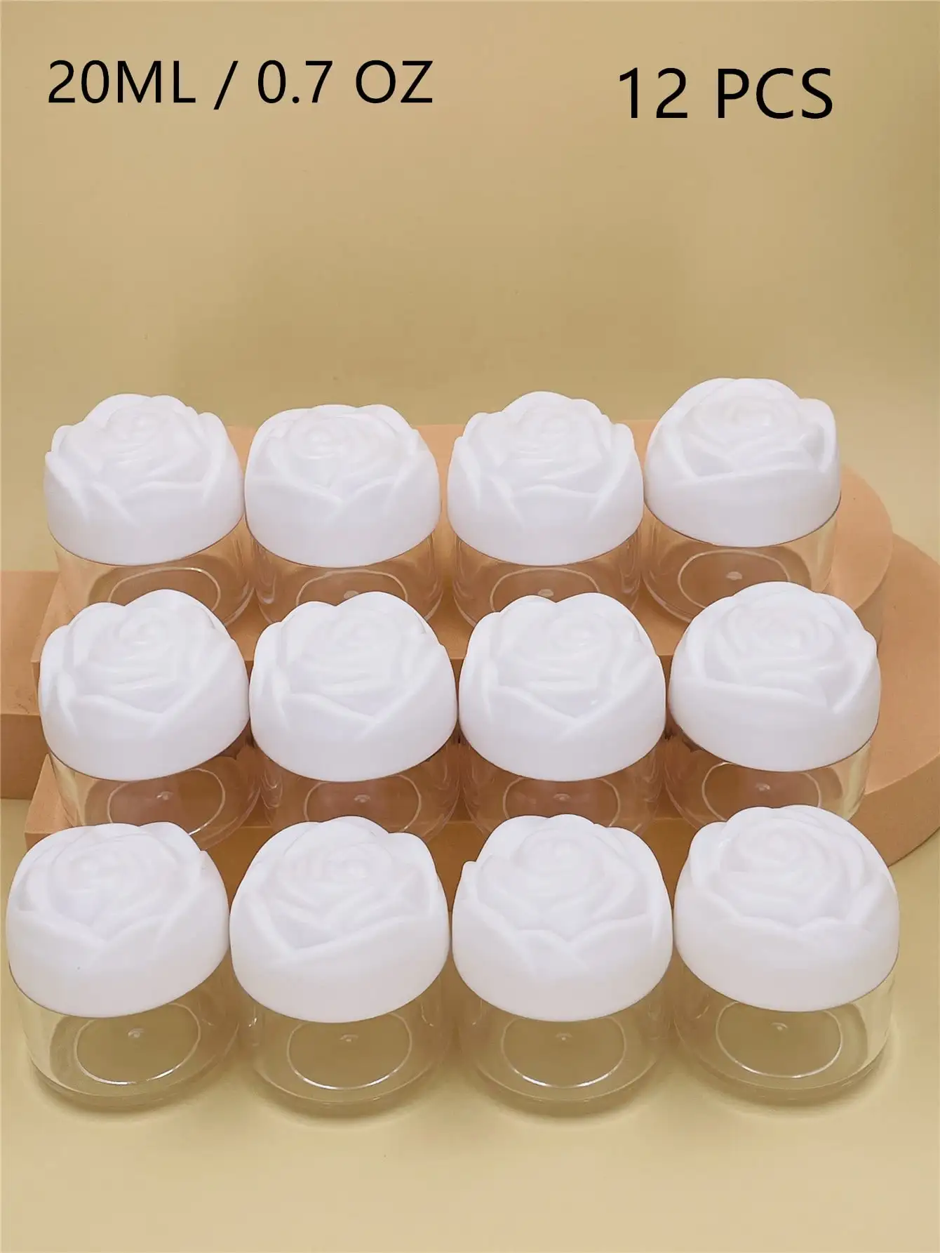Travel Size Rose Pattern Cream Sample Bottle Set - Portable & Versatile Candy or Medicine Containers