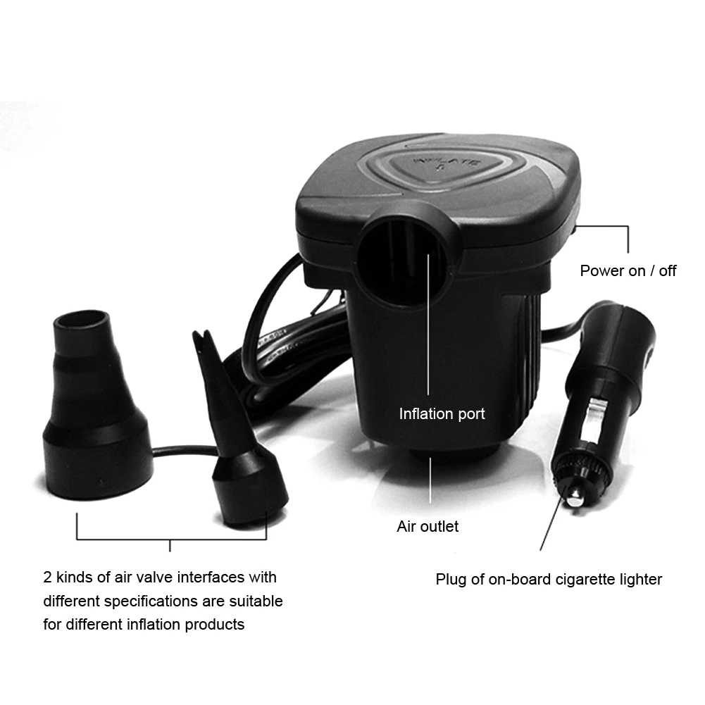 Air Filling Inflator Pump Lightweight Electric Inflatable Compressor for Swimming Ring Air Mattress Pool Bed