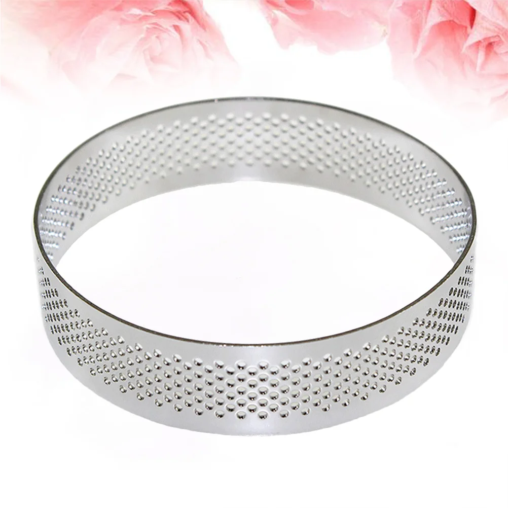 7CM Stainless Steel Perforated Tart Ring Shell Pan Mousse Pie Quiche Circle Mold with Holes Baking Tools |