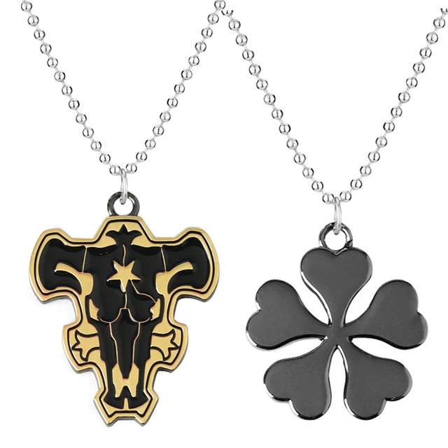 Anime Black Clover Pendant Necklace Five-leaf Asta Black Bull Sign Charming  Clavicle Jewelry - AliExpress