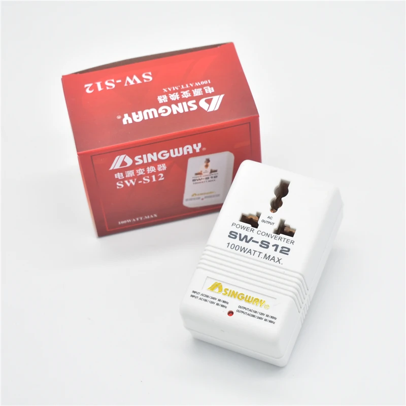 SW-S12 100W 전압 변압기, 220V-110V, 110V-220V, 양방향 전력 변환기, 여행용 어댑터, 전동 칫솔 면도기