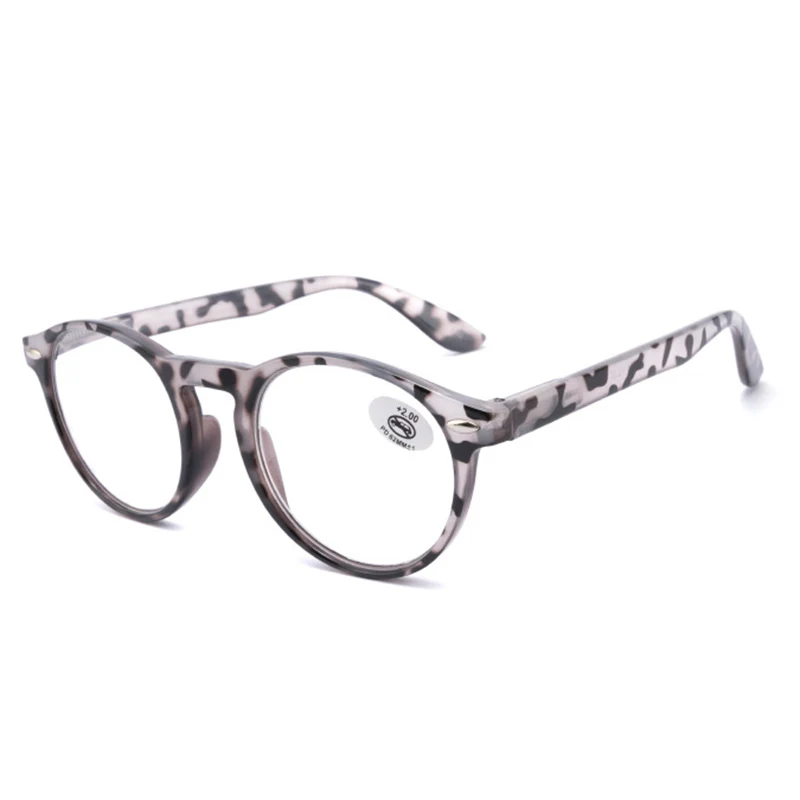 Ultralight Red Leopard Print Vintage Round Reading Glasses - Fashionable Eyewear