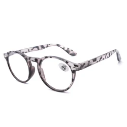 Ultralight Red Leopard Print Vintage Round Reading Glasses - Fashionable Eyewear (Gray leopard)