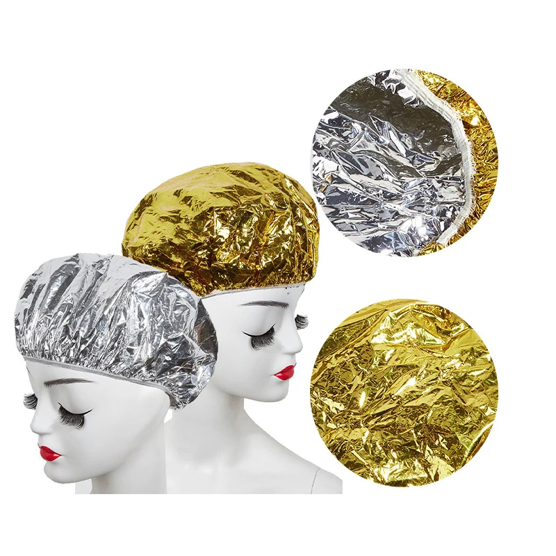 1pcs Rose Shower Cap Heat Insulation Aluminum Foil Insulation Hat Elastic Bathing Cap For Women Hair Perm Tool Barber Shop images - 6