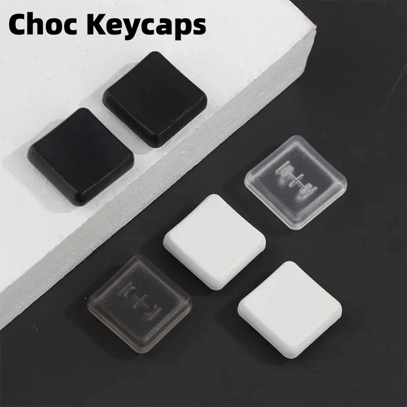 Chocfox Keycaps para Teclado Mecânico Baixo Perfil Pbt Keycaps para Kailh Chocolate Switch Ultra Fino Preto Branco Transparente 50 Pcs