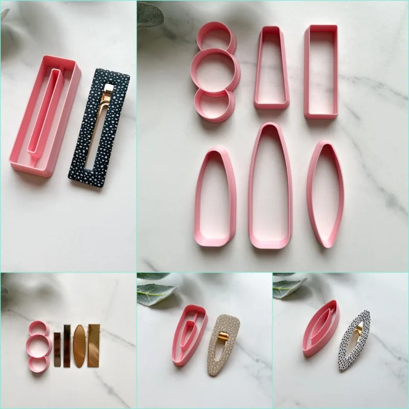 Soft Pottery INS Hair Clip Polymer Clay Molds Handmade Soft Pottery Polymer Clay Cutters DIY Earring Jewelry Pendant Clay Tools