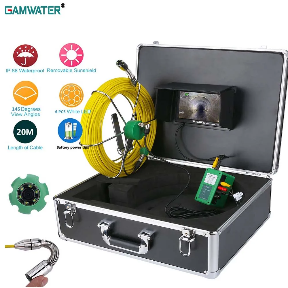

Видеоэндоскоп GAMWATER, водостойкий, IP68, 7 дюймов, ЖК-дисплей, 1000 TVL