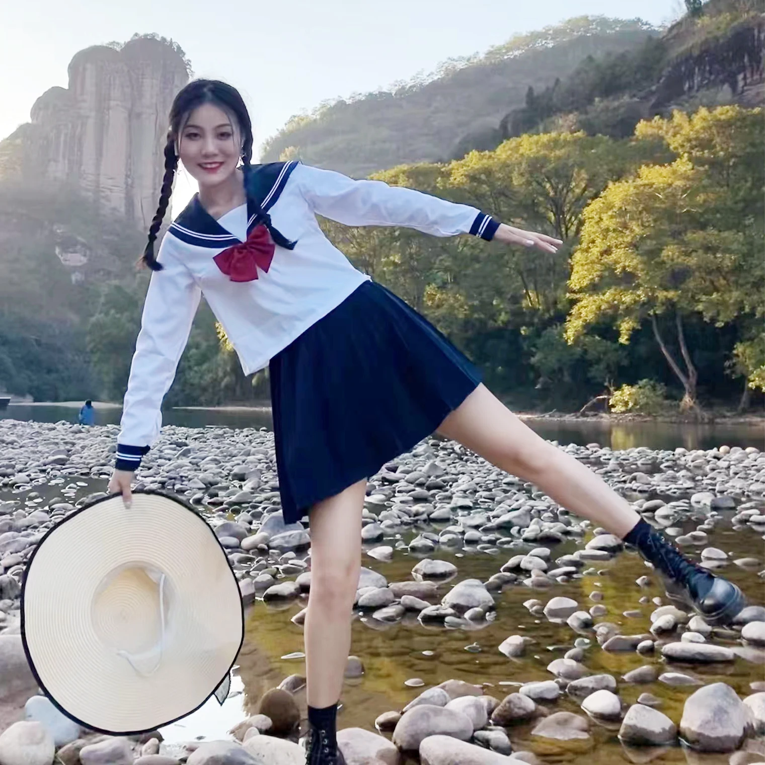 Japanese School Uniform Skirt and Tops for Girls Cosplay