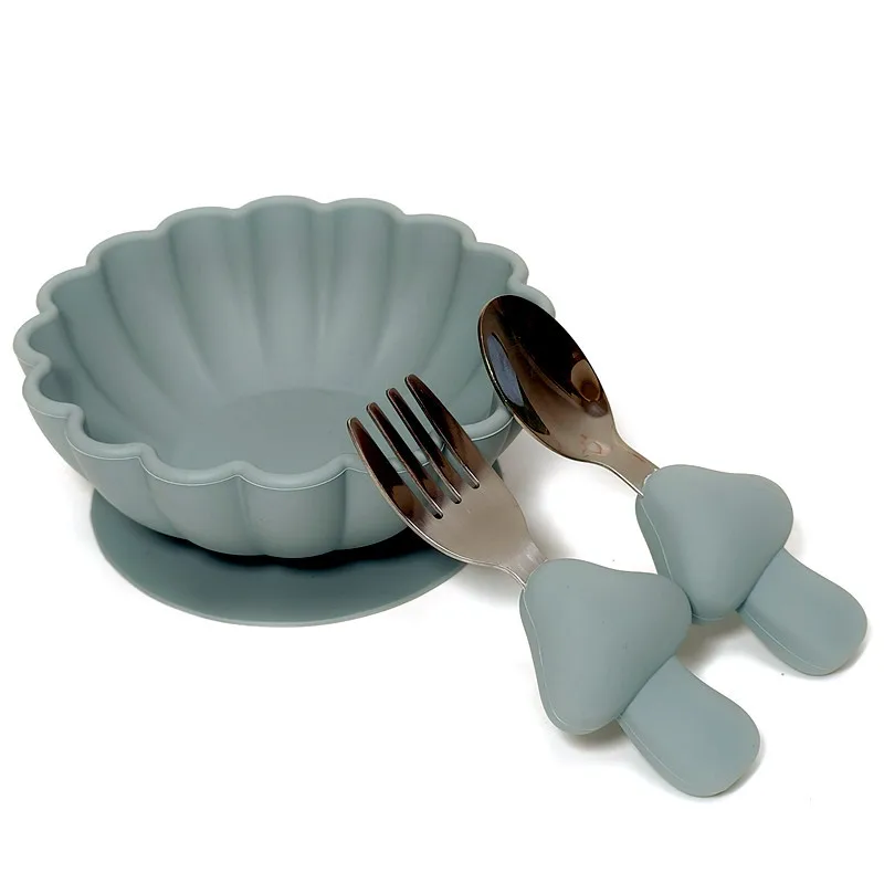 Baby complementary bowl food grade silicone bowl children's fall-proof suction cup bowl baby feeding tableware