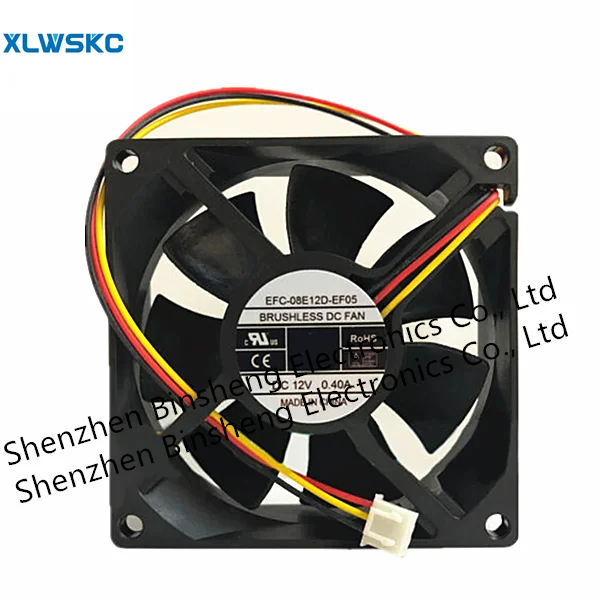 

EFC-08E12D-EF05 8cm 12V 0.40A 80*25mm three-wire elevator inverter cooling fan