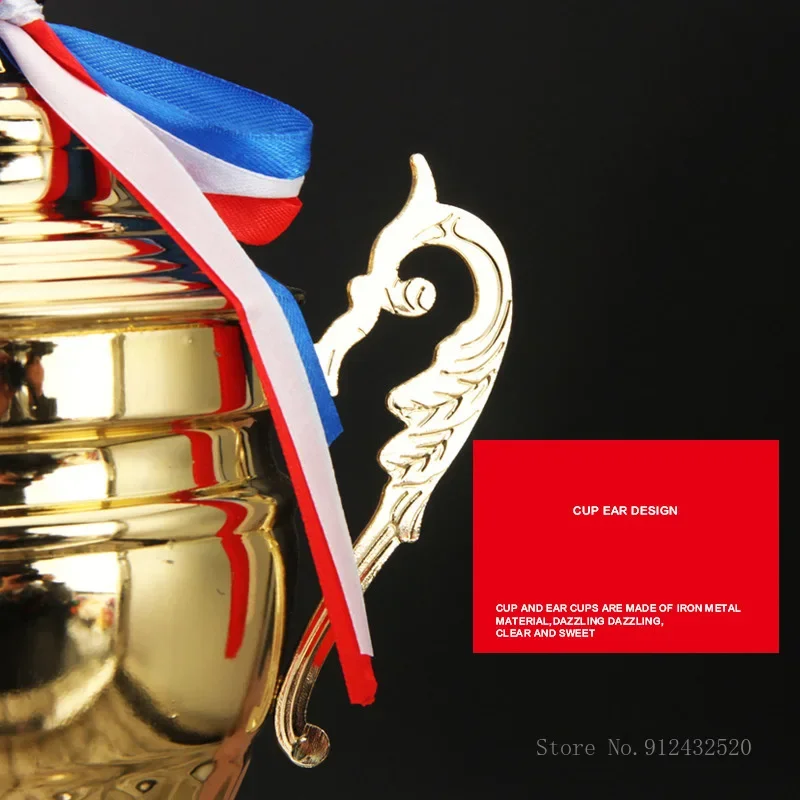 Customized Trofeo Champions Metal Trophy Contest Commercial Covered Football Medal Souvenir Cup Universal Trophy 37CM, 42CM, 1Pc