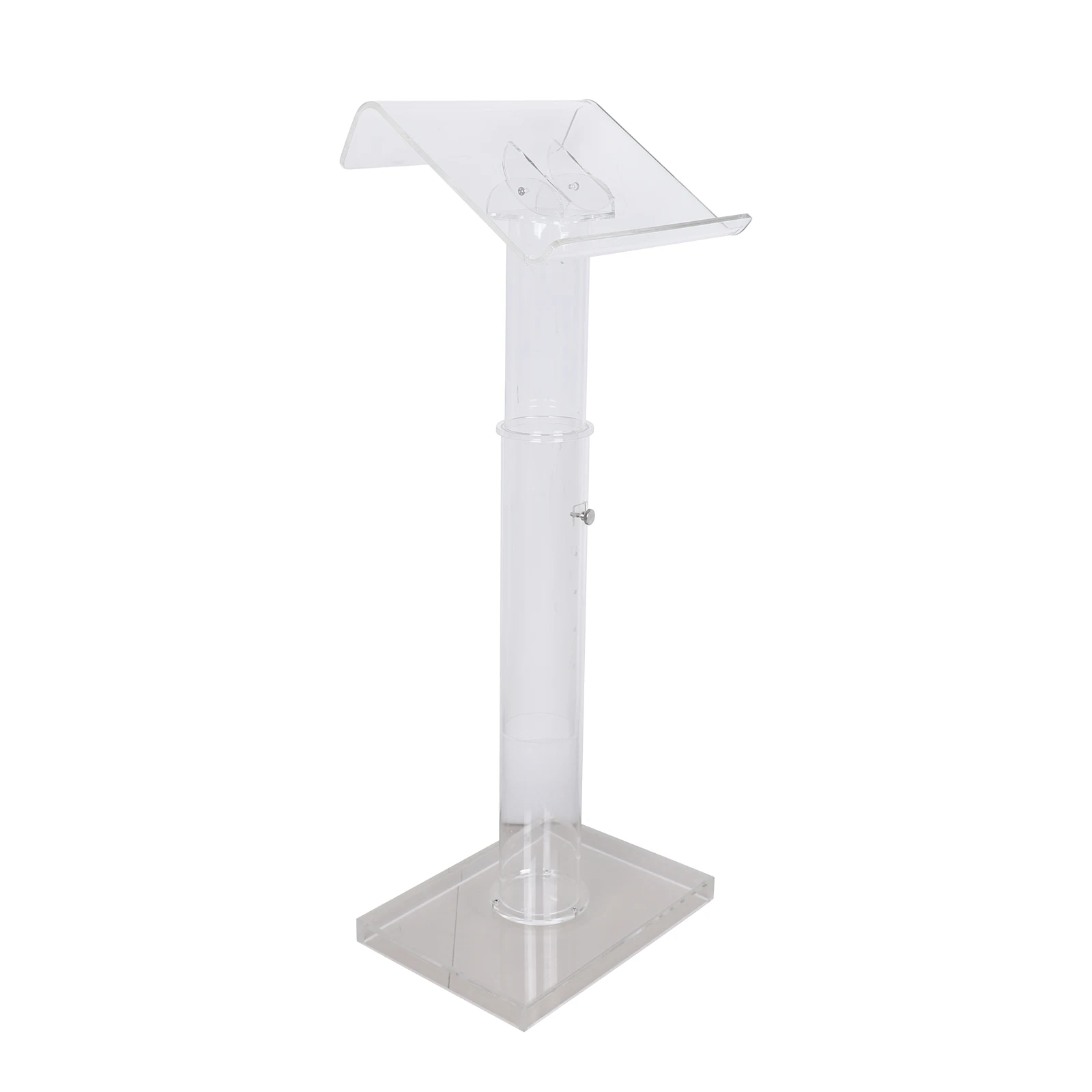 Acrylic Podium Stand, Conference Pulpit 31.50-51.18inch Adjustable Height Transparent Podium 4