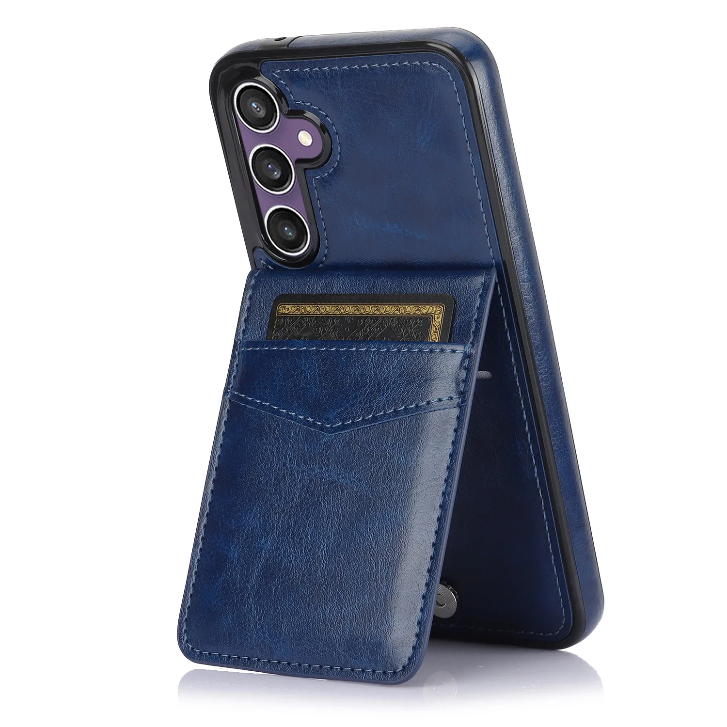 Premium Flip Leather Card Holder Wallet Case with Stand Function - Universal Fit