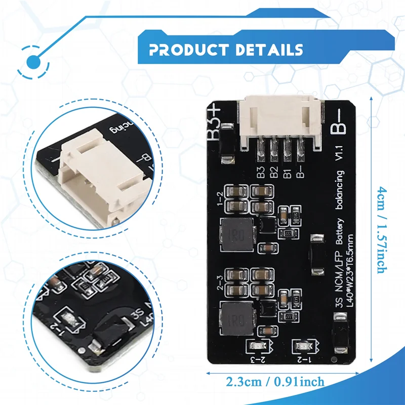 1.2A 3S Active Equalizer Balancer Equalizer Module Li- Lifepo4 Lithium Battery Active Balancer BMS