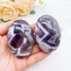 60mm Natural Amethyst Pocket Palm Crystal Quartz Stone Polished Energy Gems Reiki Healing Gift Mineral message tool Home Decor 1