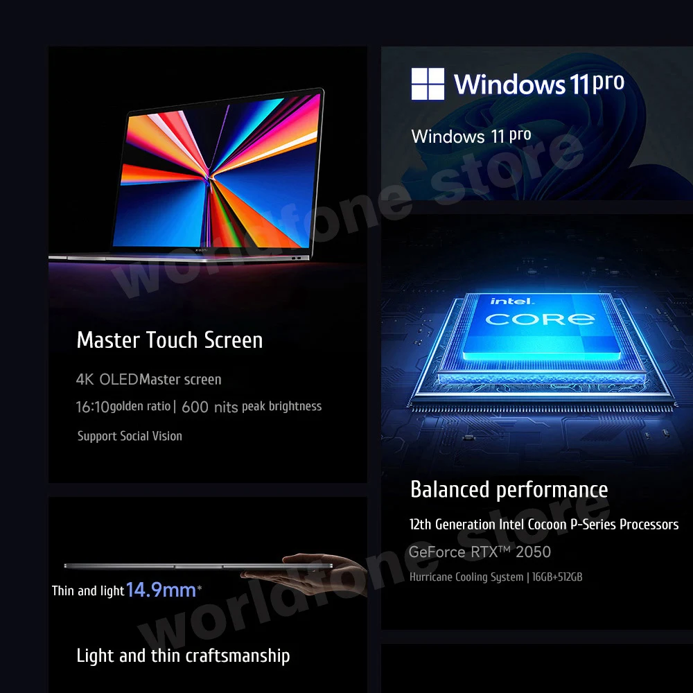 Xiaomi Book Pro 16 Laptop 16 Inch 4K OLED Touch Screen Mi Intel Core I7-1260P/i5-1240P Notebook Windows 11 PC 3