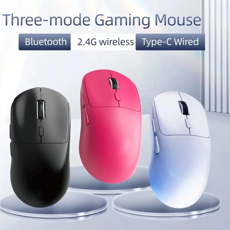모델 348 트라이 모드 무선 마우스 블루투스 2.4G 유선 충전식 무소음 인체공학적 게이밍 오피스 마우스(PC 노트북 태블릿용)