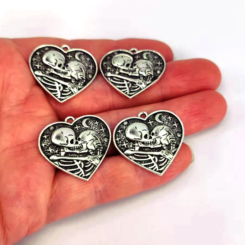 

free shipping 50pcs Heart Star Moon Skeleton Couple pendant charm for DIY
