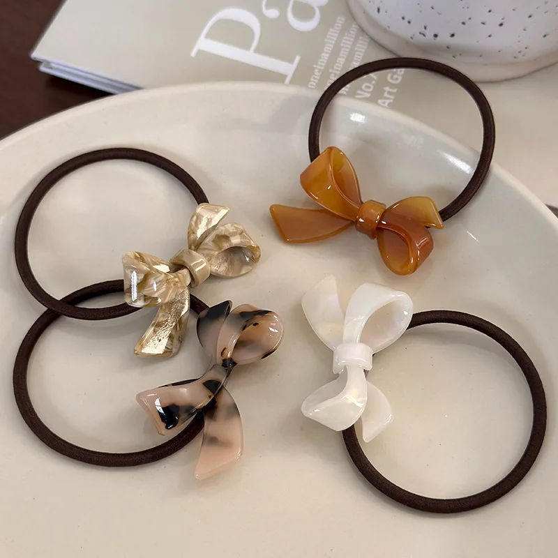 ربطة شعر على شكل فيونكة من الأسيتات، ربطة شعر حلوة وأنيقة، ربطة شعر مرنة على شكل ذيل حصان