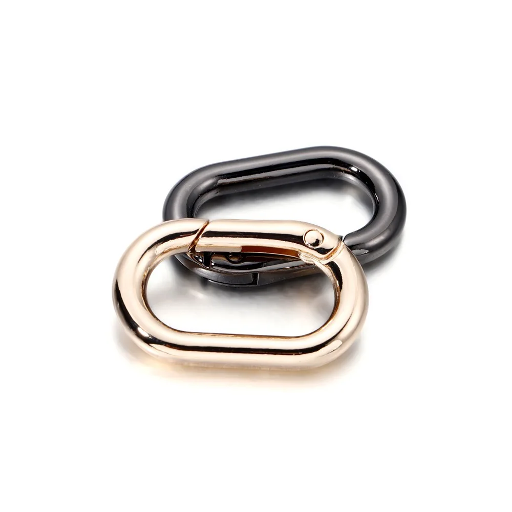 50PCS Oval Spring Openable Leather Bag Handbag Strap Buckle Connect Keyring Pendant Key Dog Chain Snap Clasp Clip Carabiner