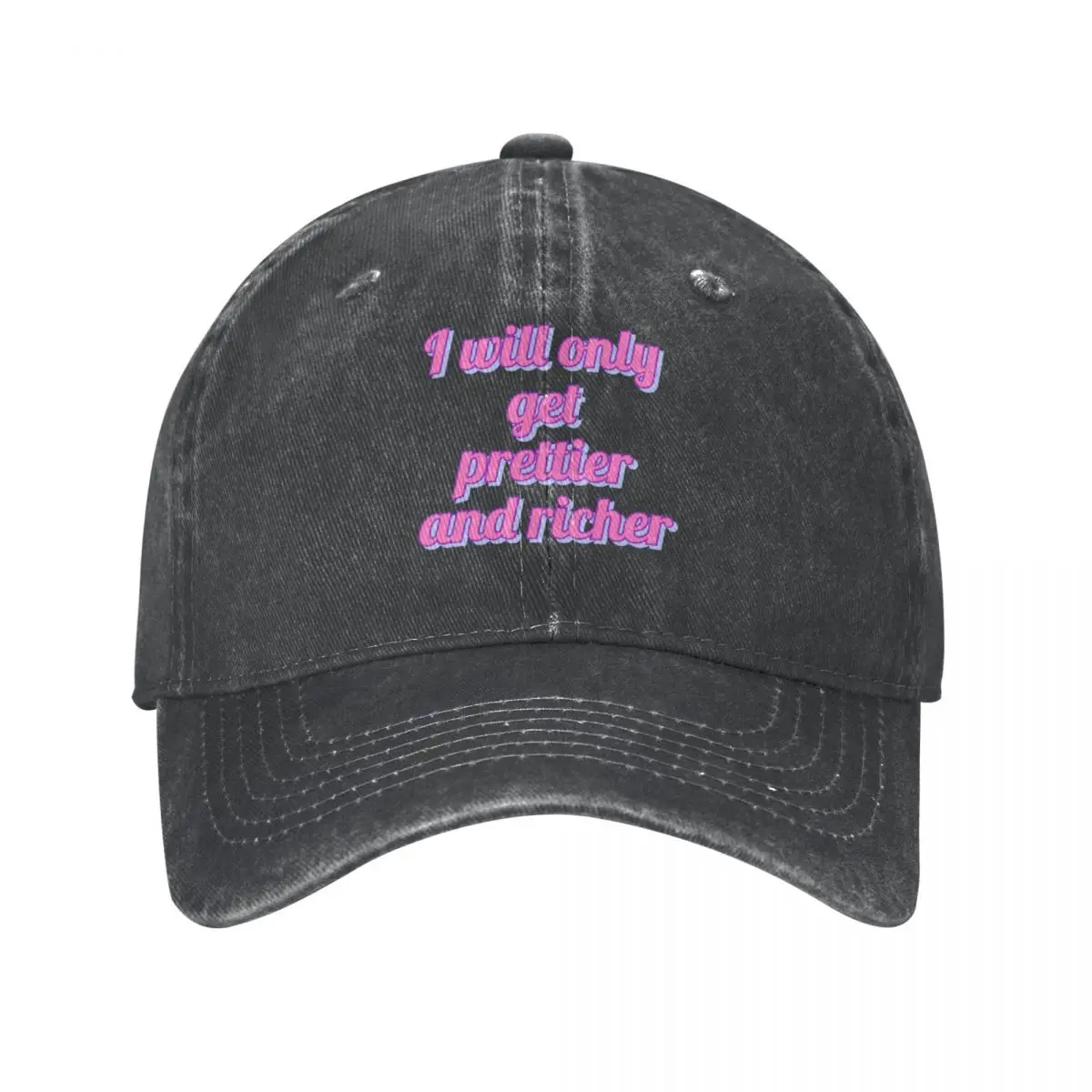 

I will only get prettier and richer Cowboy Hat Bobble vintage christmas Cap male golf women Men's