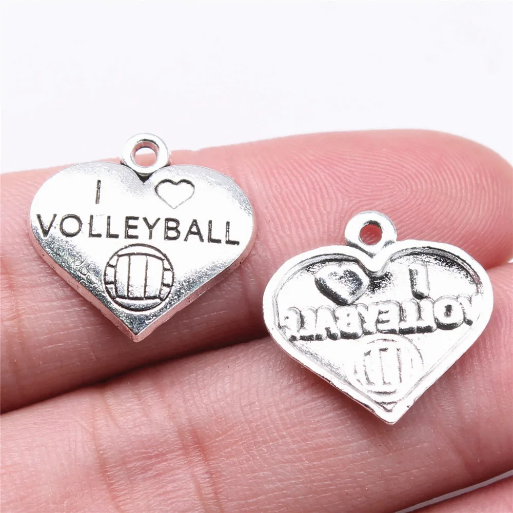 

Jewelry Tools I Love Volleyball Heart Charms Lot Accessories 20pcs