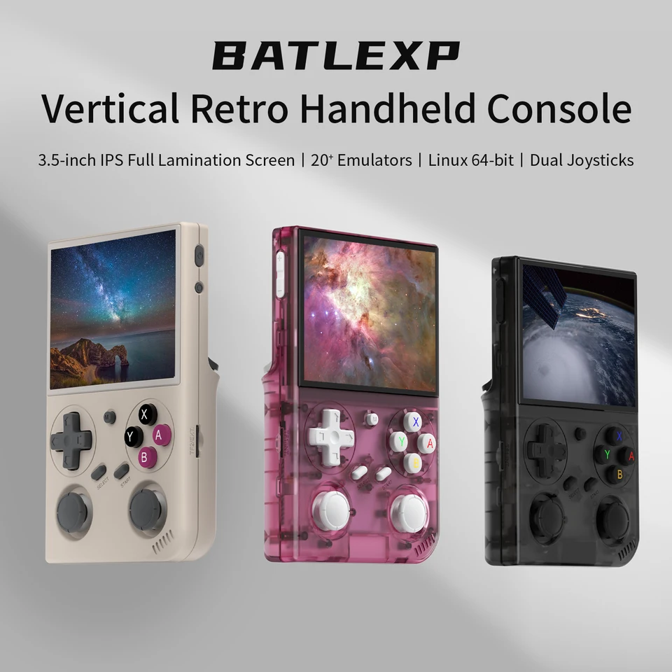 Console de jeu portable rétro BATLEXP G350, système Linux 64 bits, écran IPS 3,5", lecteur vidéo de poche RK3326, 64 Go_voghion.com