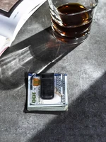 Mens PU Leather Magnetic Money Clip Mini Wallet Currency Cash Clip ID Card Clip Slim Vintage Portable Business Card Holder 1