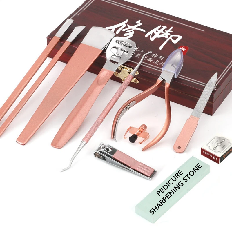 

1Set Stainless Steel Pedicure Knife Set With Plane Feet Tools Foot Cuticle Skin Callus Remover Professional Care Kit