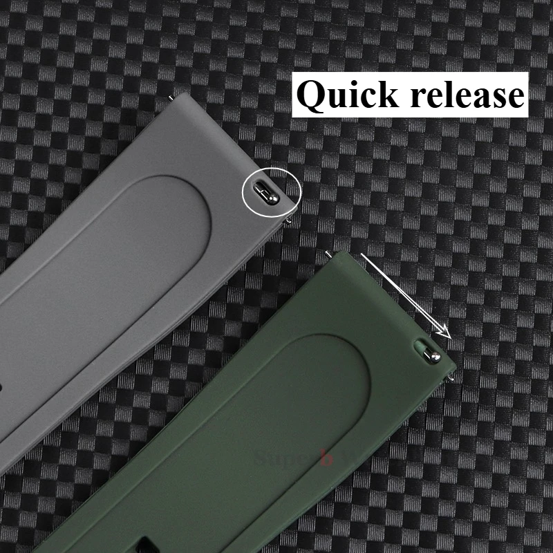 Universal Waterproof Sport Silicone Watch Band with Quick Release - Rubber Strap