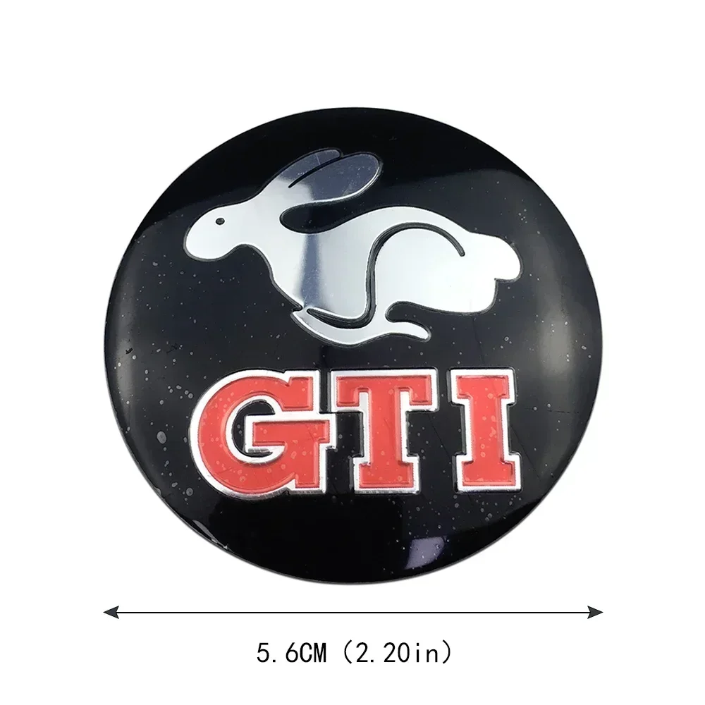 65MM 4개 자동차 휠 센터 스티커 허브 엠블럼 (폭스바겐 RLINE GTI ABT 배지 골프 5 6 7 폴로 파사트 티구안 투아렉 투란 용)