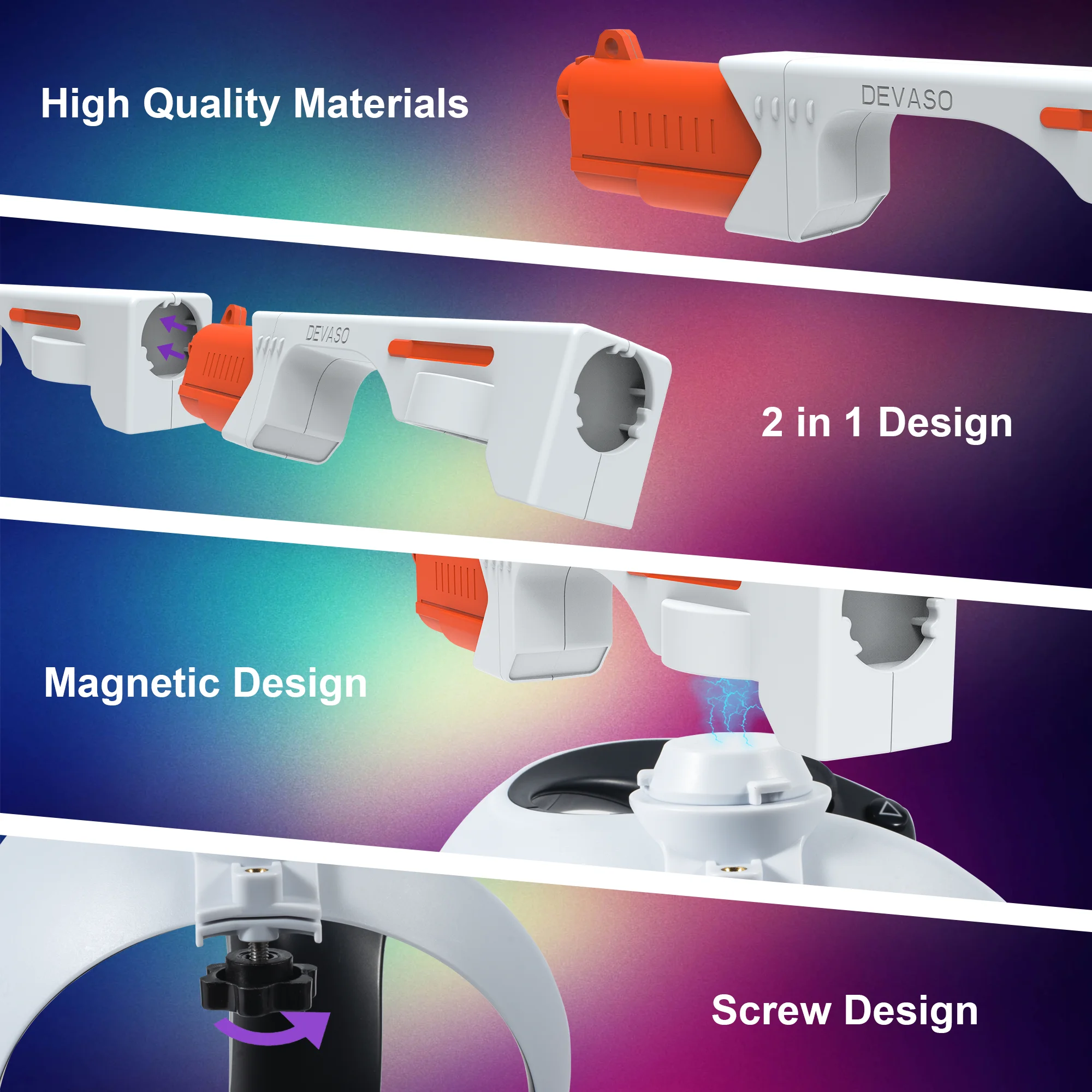 With PS VR2 controller pistol stock holder can quickly change the body sensing handle shooting game stock accessories