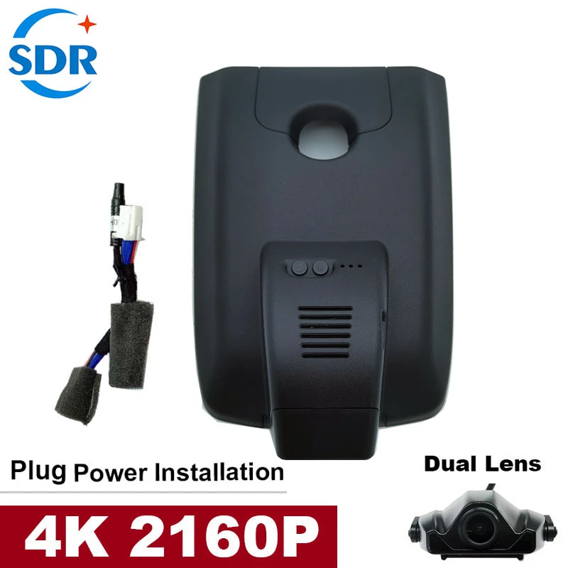 4K 2160P Plug and play Car DVR Video Recorder Dashcam Dual Lens Camera For Toyota Camry 2021 2022 By Moblie APP Control rear view mirror camera system