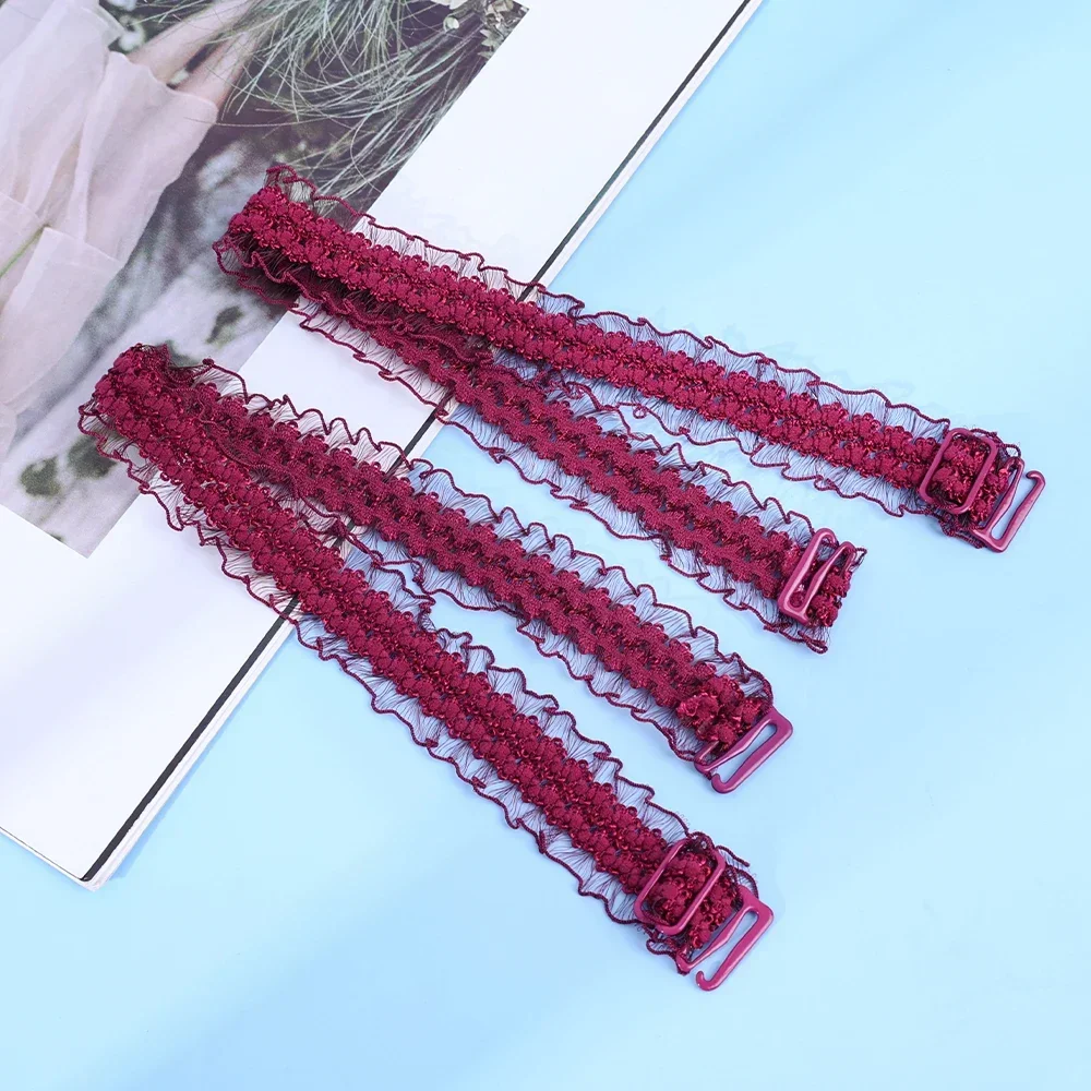 Sexy Dress Lace Bra Shoulder Strap for Women Adjustable DIY Flower Underwear Strap Elastic Anti-slip Buckle Lingerie Strap Bel