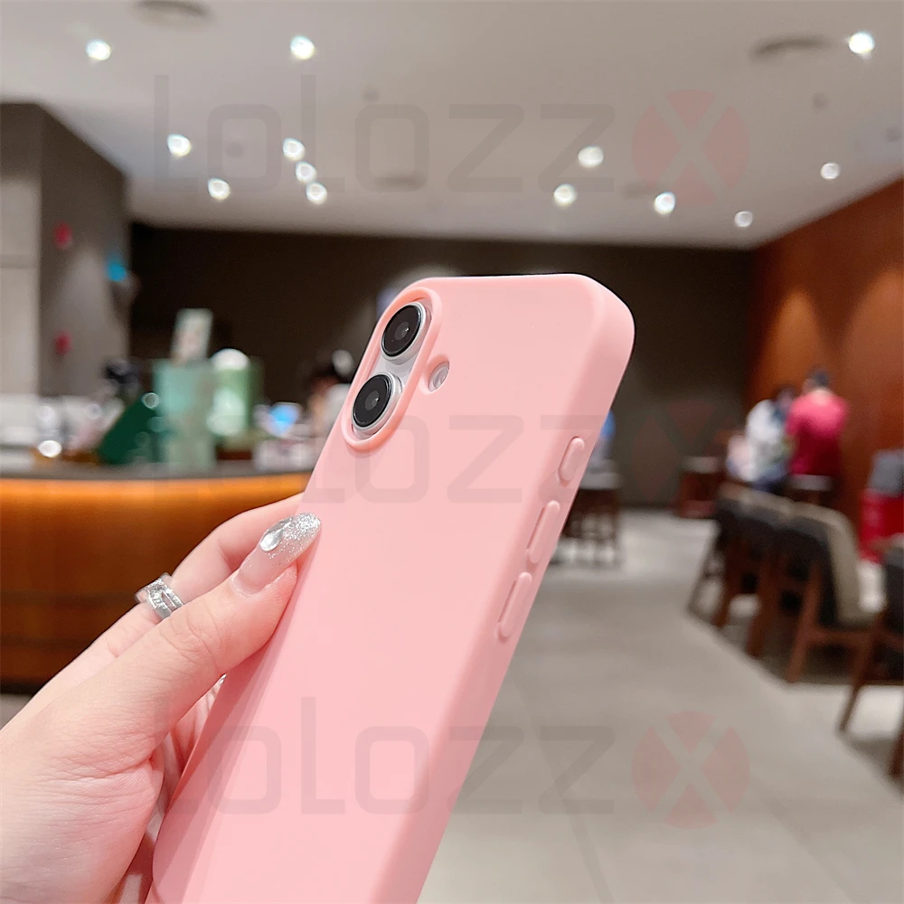 Crossbody Necklace Strap Cord Matte Soft Phone Case For iPhone 16 15 Pro Max 14 Plus 13 12 11 Liquid Silicone Shockproof Cover_voghion.com