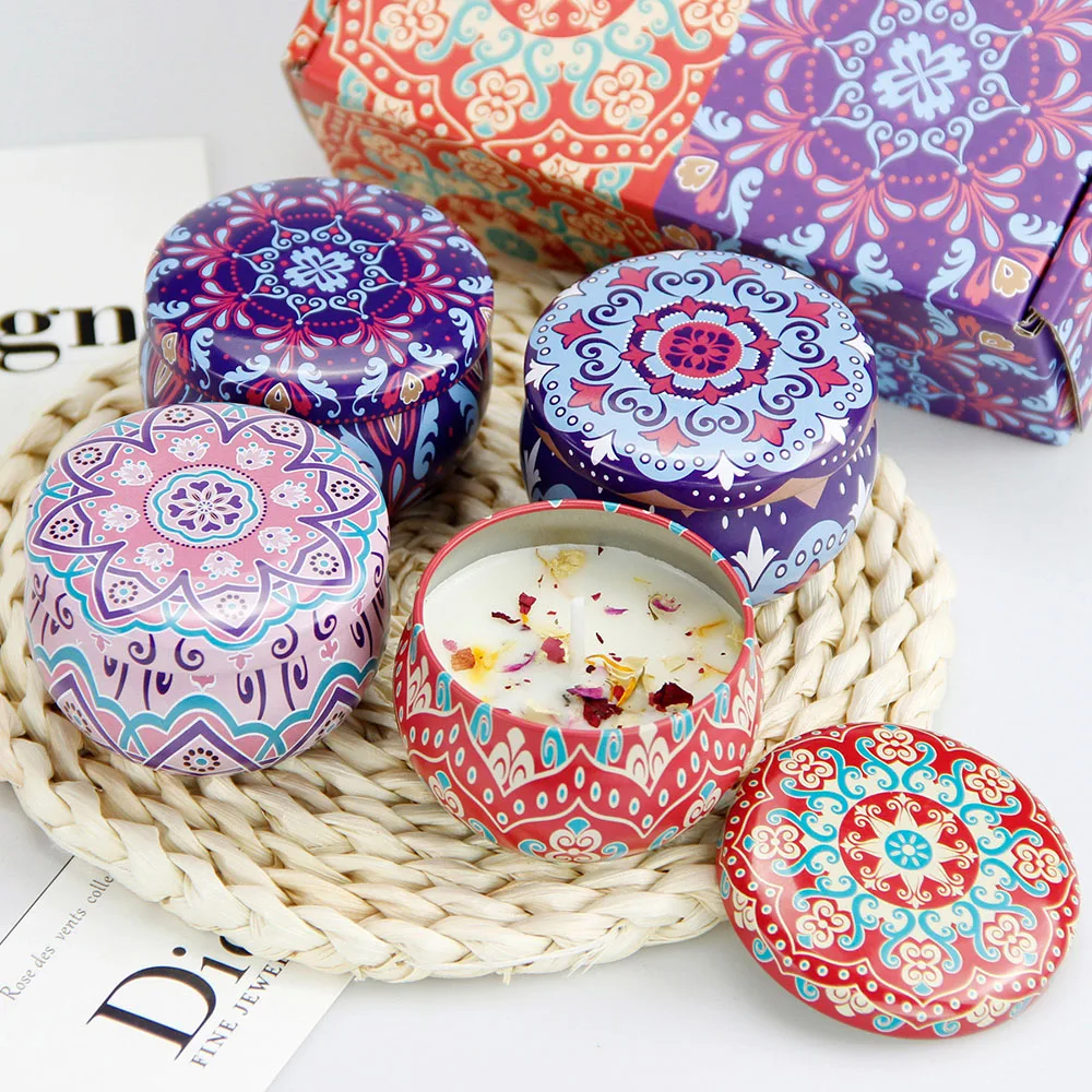 20pcs Retro Floral Tin Can Lovely Mini Gift Jewelry Tin Box Cookie Candy Tea Storage Box Candy Gift Case 10PCS