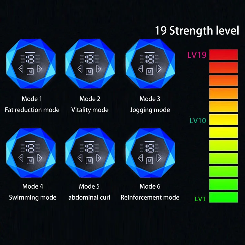 Muscle Stimulator Abdominal Muscle Stimulator Abs Slimming Belt EMS Abdominal Muscle Stimulator Smart Fitness Muscle Toner Stimulation For Body Shaping Weight Loss Fat Burn