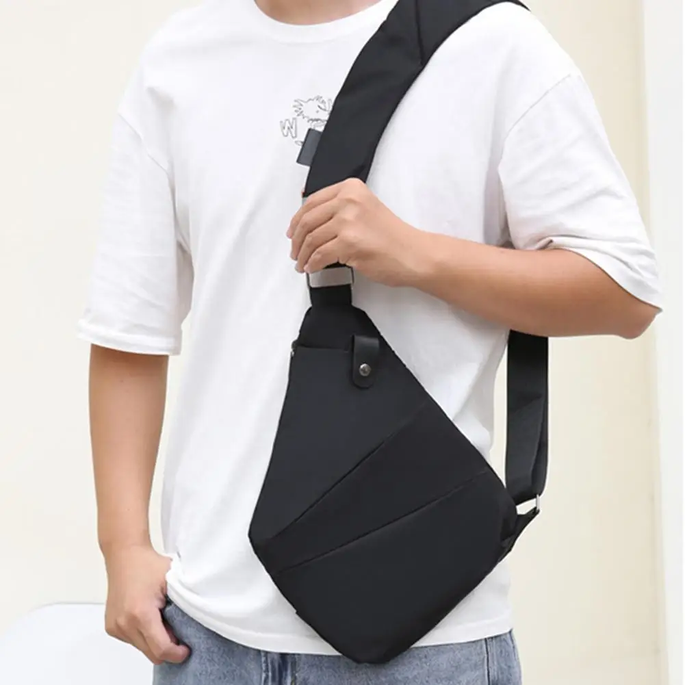 Travel bags Leisure bag Fashion Men's Chest Pack Shoulder Bag Messenger Sling Bag Crossbody Black Outdoor Anti-theft Travel