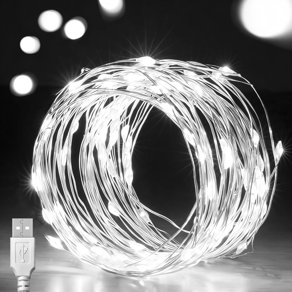 Enchanting 200-LED Copper Twinkle String Lights - USB Powered, Waterproof