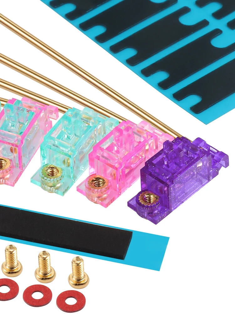 Durock-pcb Mount Stabilizer v2 Parafuso no Game Boy Pré-clipped Purple v2 Stabs com Silver Specs Miami Vice Teal Pink Estabilizadores - Imagem 4