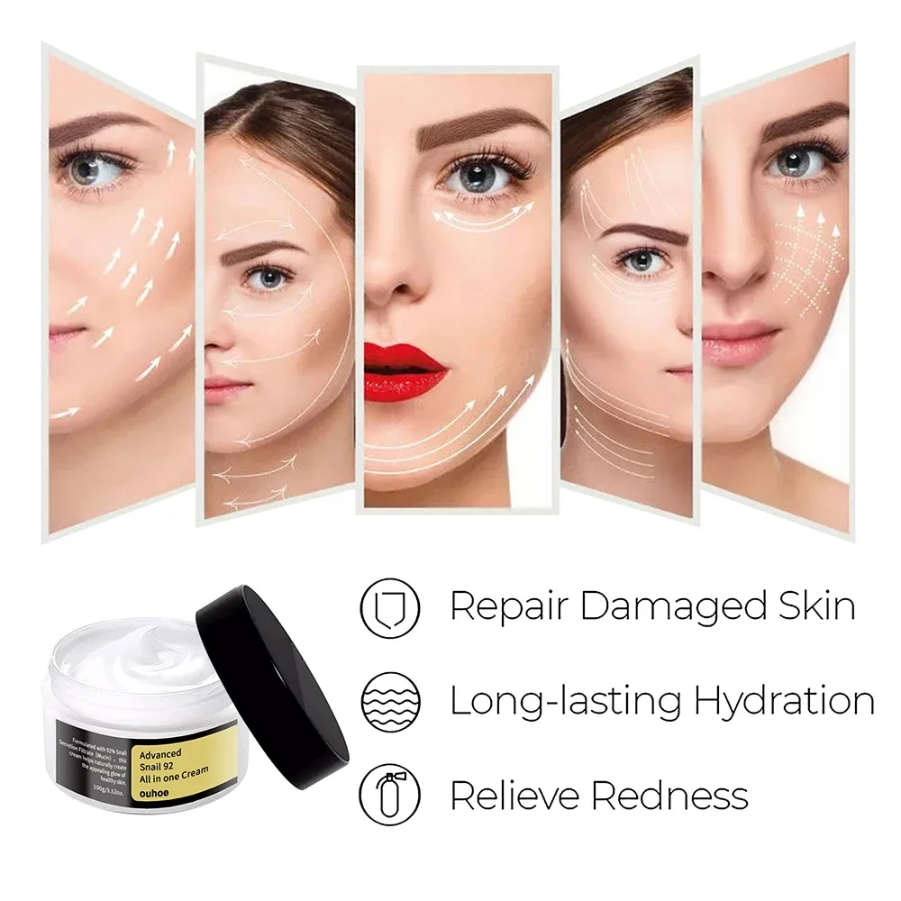 Hyaluronic Face Moisturizer Moisturizing snail Cream Anti-Wrinkle Aging Moisturizing Shrink Pores Whitening Smooth Skin Care 5
