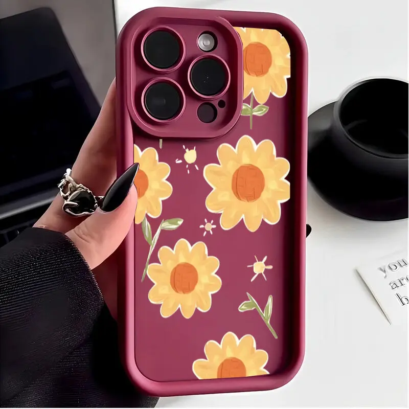 Floral Silicone Phone Case - Elegant Flower Design