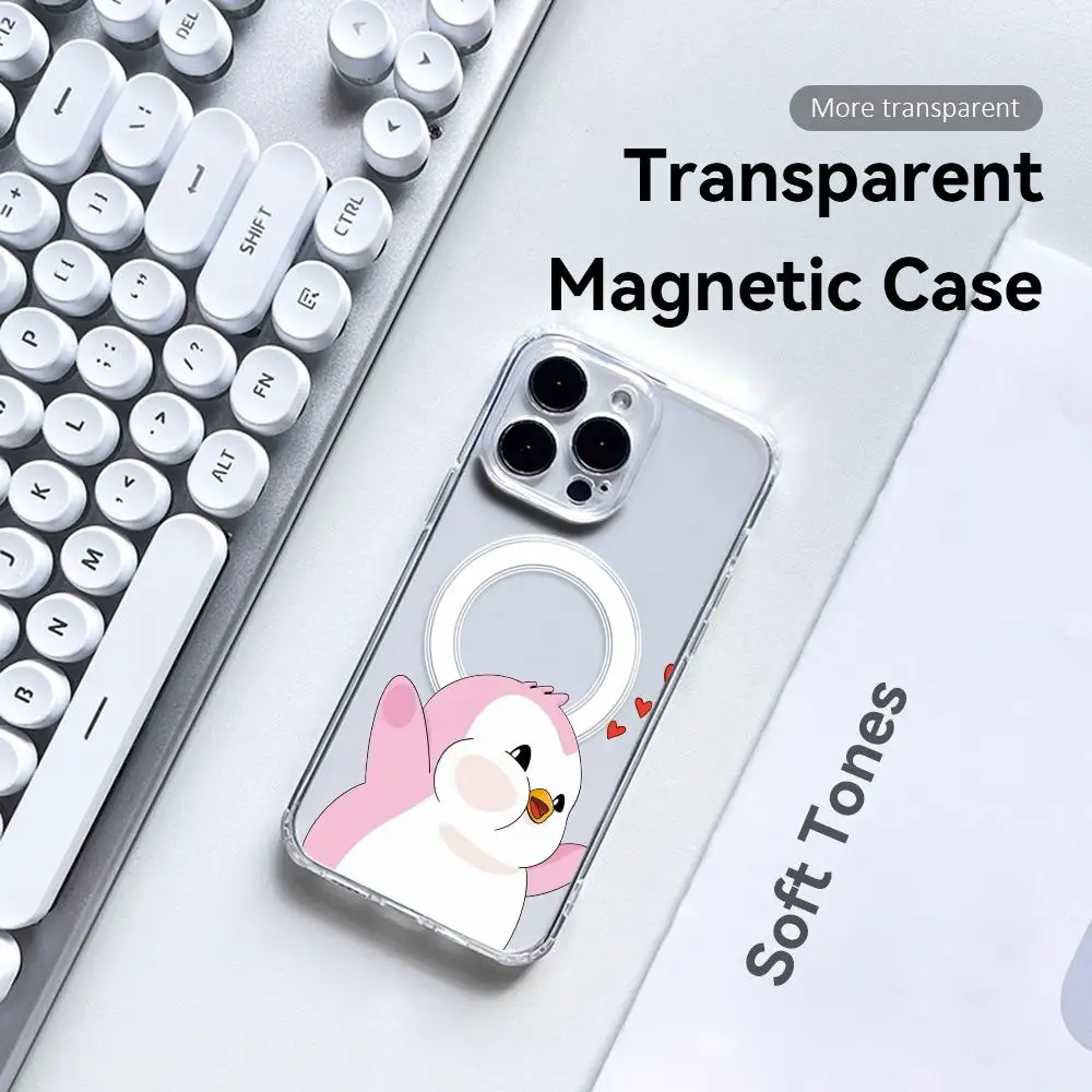 Pudgy Penguins Magnetic Clear Phone Case - Sleek & Slim Wireless Cover