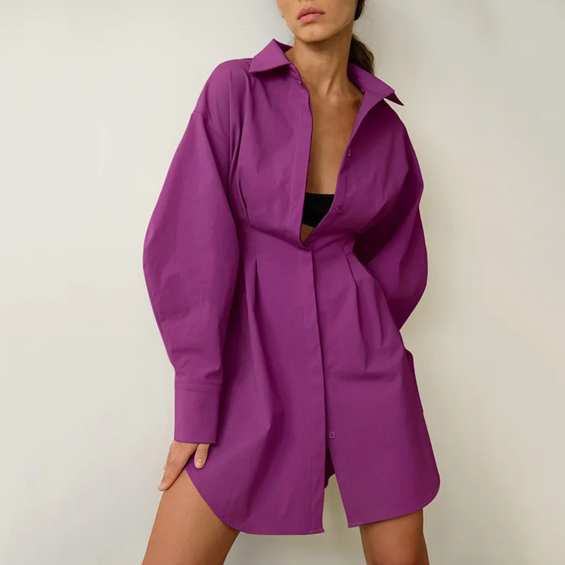 

Blouse Dress Autumn Women's French Lined With Waist Wrap, Appearance, Long Sleeves, Slim Fit, Small And Popular