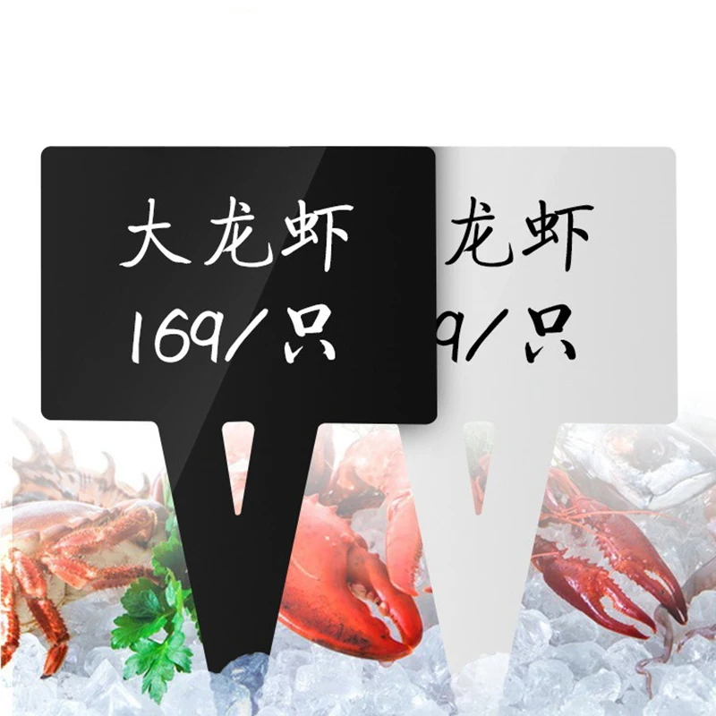 아크릴 필기 사인 디스플레이 가격 태그 사각형 물고기 모양, 방수 다시 지우기..
