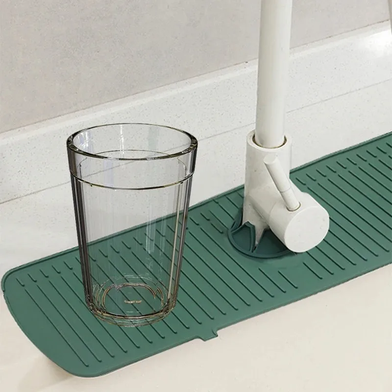 Kitchen Faucet Splash Pad Silicone Sink Faucet Splash Guard Mat Sponge Drain Rack Countertop Protector for Bath Kitchen Gadgets sink splashproof pad,sink splash guard
